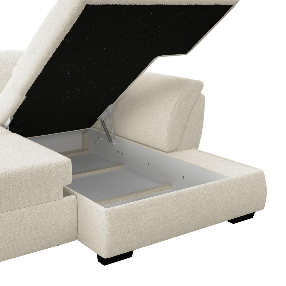 ECKSOFA Grau  - Schwarz/Grau, Konventionell, Textil (278/187cm) - MID.YOU