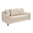 2,5-SITZER  in Chenille Beige  - Beige/Schwarz, KONVENTIONELL, Textil/Metall (200/84/99cm) - Carryhome
