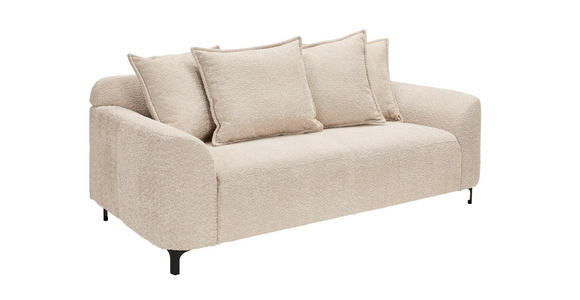 2,5-SITZER  in Chenille Beige  - Beige/Schwarz, KONVENTIONELL, Textil/Metall (200/84/99cm) - Carryhome