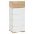 KOMMODE  in 50/118/40 cm  - Eichefarben/Weiß, KONVENTIONELL, Holz/Holzwerkstoff (50/118/40cm) - Novel