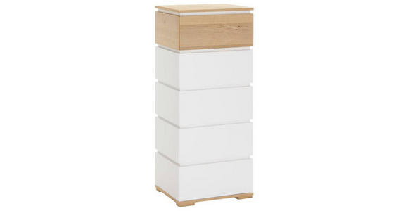 KOMMODE in 50/118/40 cm - Eichefarben/Weiß, KONVENTIONELL, Holz/Holzwerkstoff (50/118/40cm) - Novel