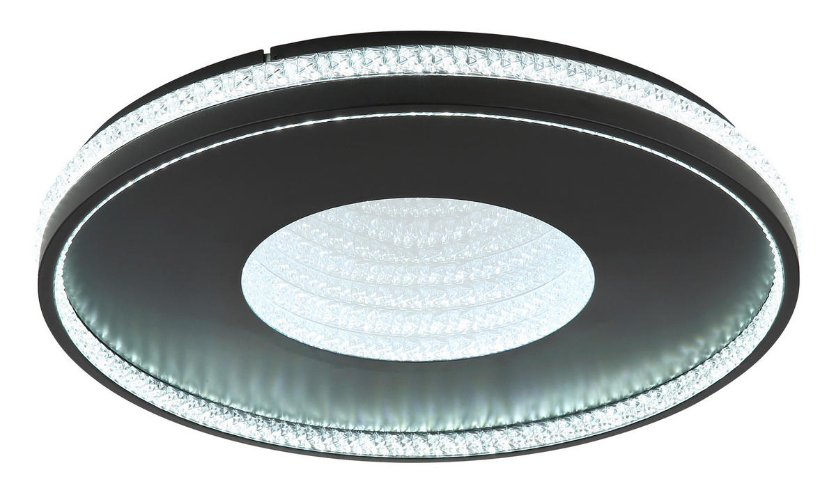 LED-DECKENLEUCHTE WALTRAUD 50/6,5 cm   - Klar/Schwarz, Trend, Kunststoff/Metall (50/6,5cm) - Globo