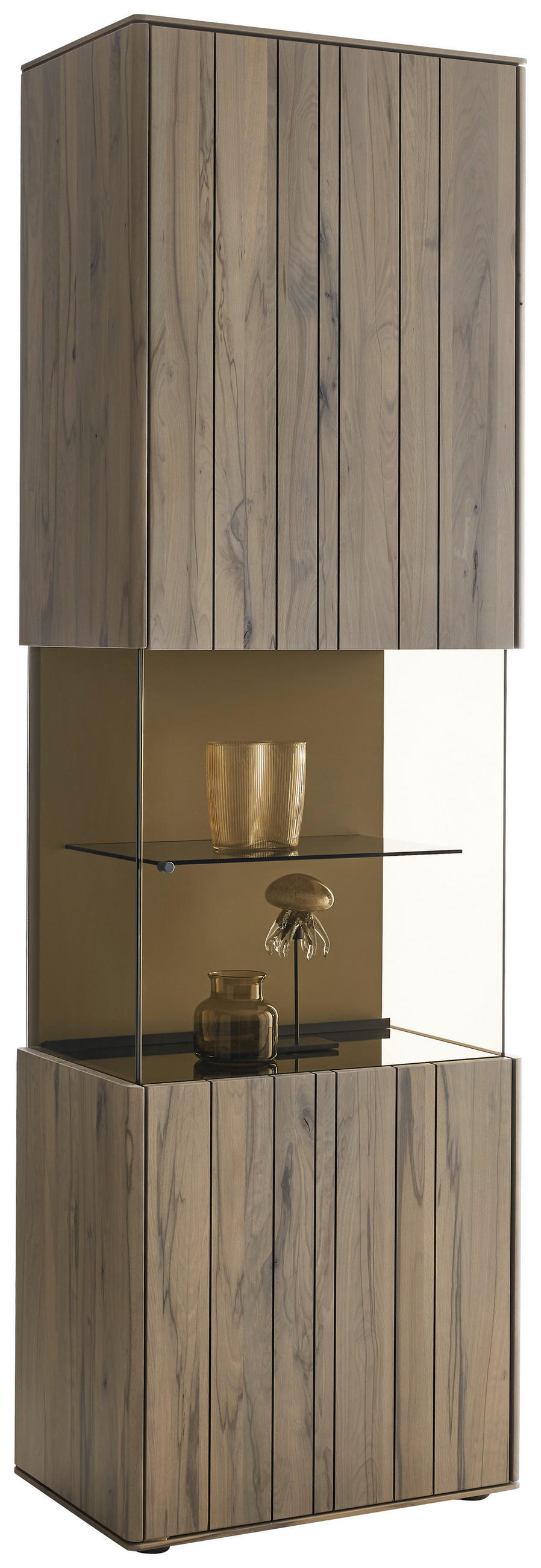 VITRINE Buchefarben, Sandfarben  62/206/43 cm  - Sandfarben/Buchefarben, Design, Glas/Holz (62/206/43cm) - Johann Jakob