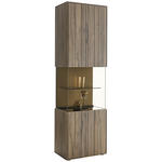 VITRINE  in massiv Altholz, Buche Buchefarben, Sandfarben - Sandfarben/Buchefarben, Design, Glas/Holz (62/206/43cm) - Johann Jakob