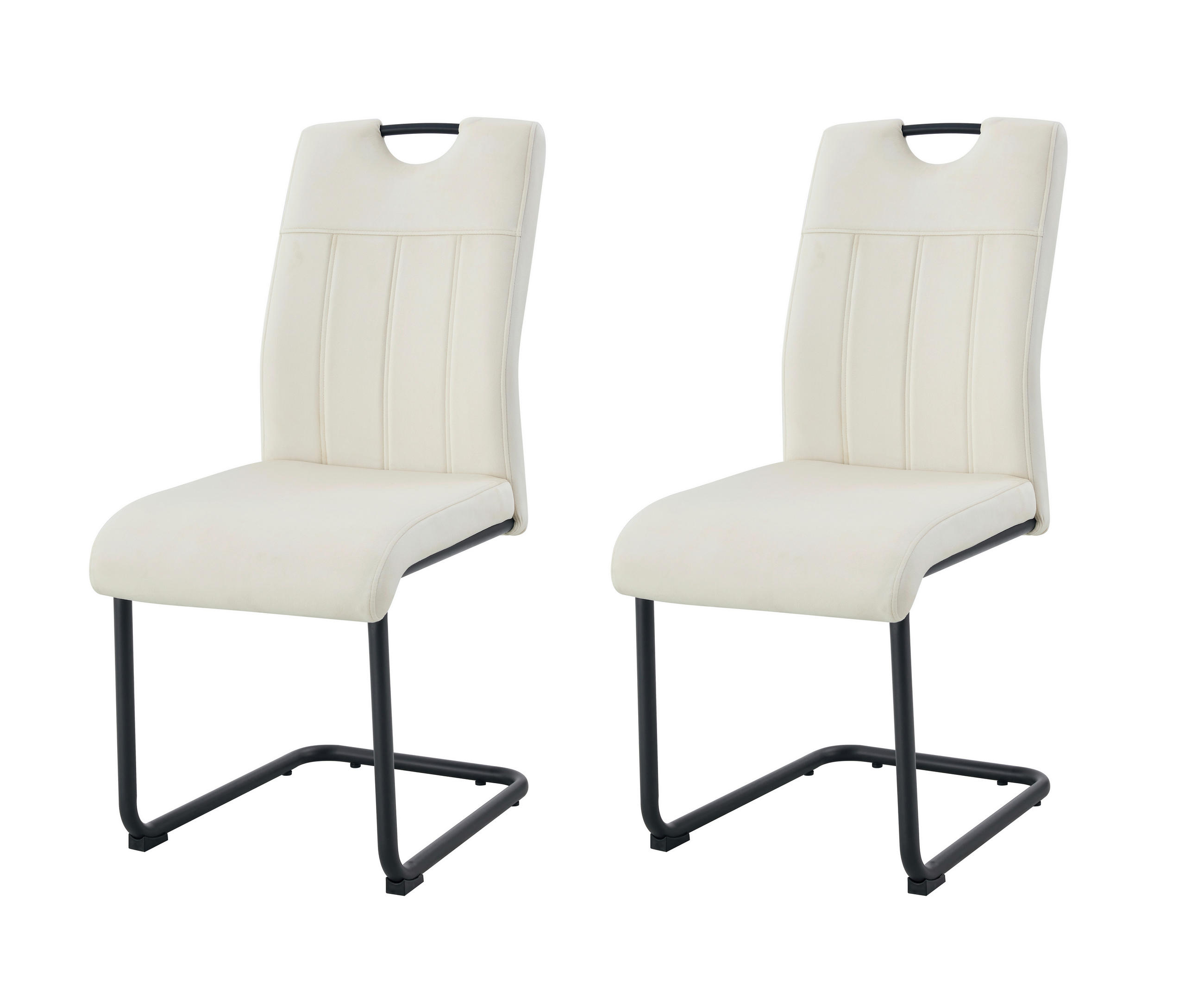 Set Scaune Cantilever din textil, crem
