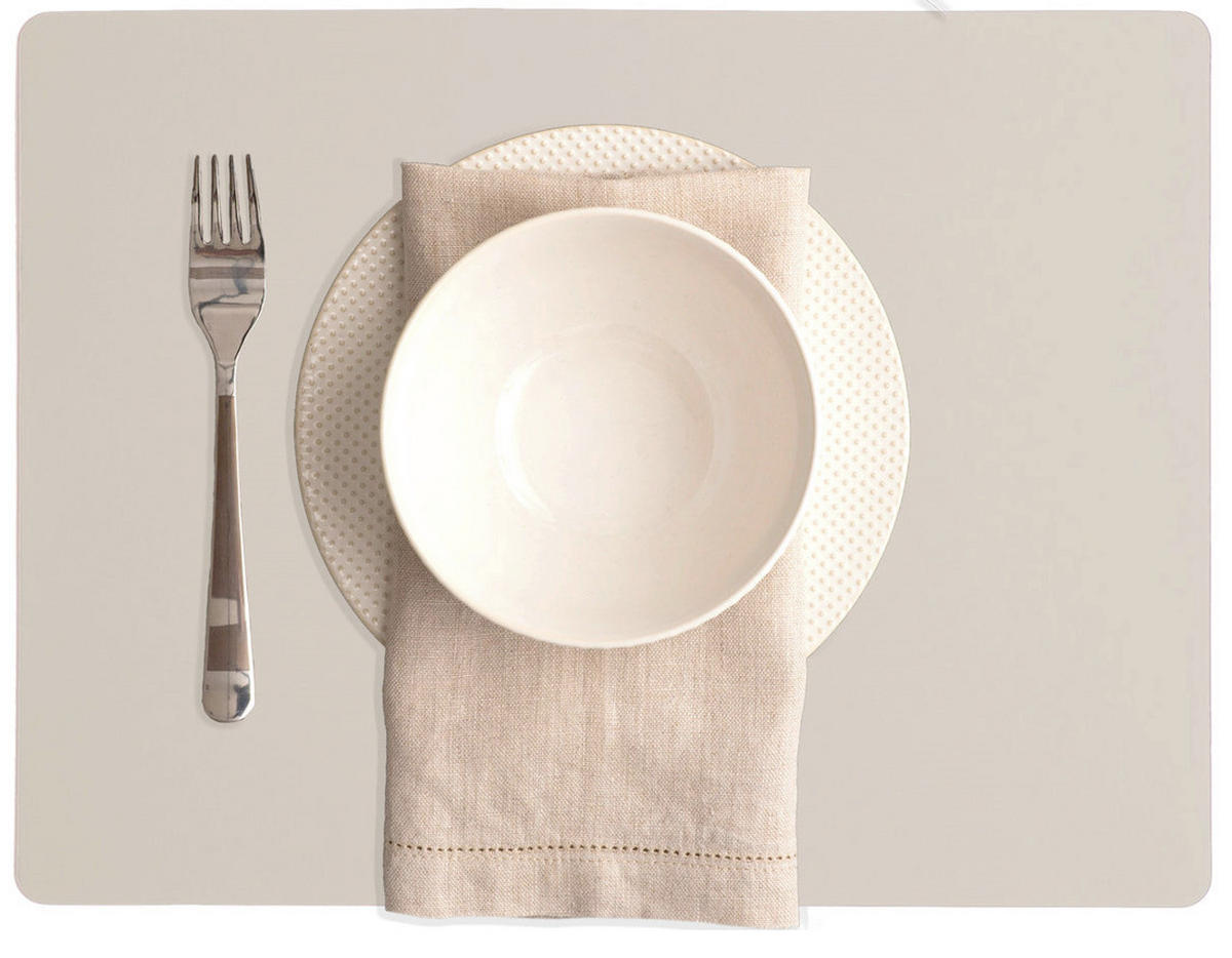 TISCHSET Leder Beigebraun  - Beigebraun, Basics, Leder (40/30/0.2cm)