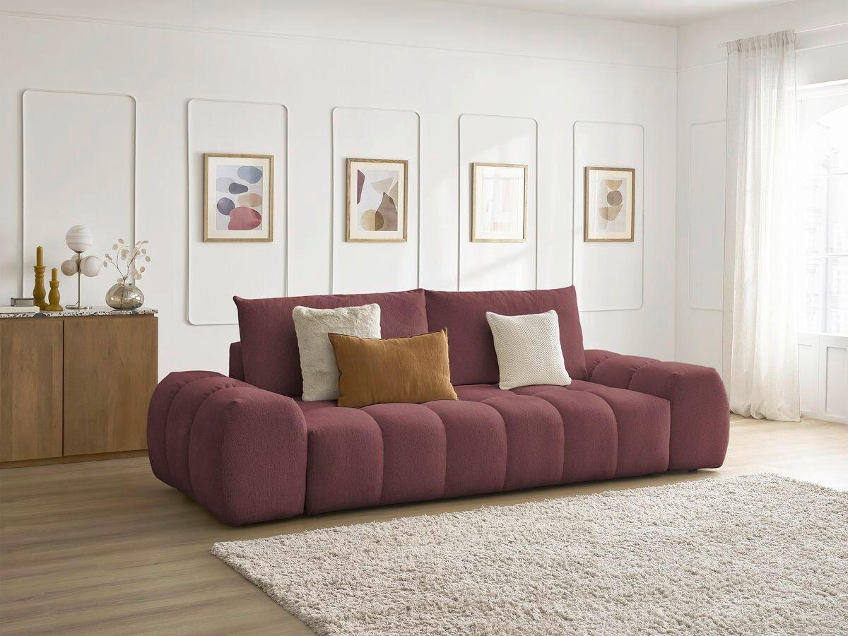 SCHLAFSOFA Flachgewebe Rot  - Rot/Schwarz, MODERN, Kunststoff/Textil (278/115/90cm) - Livetastic