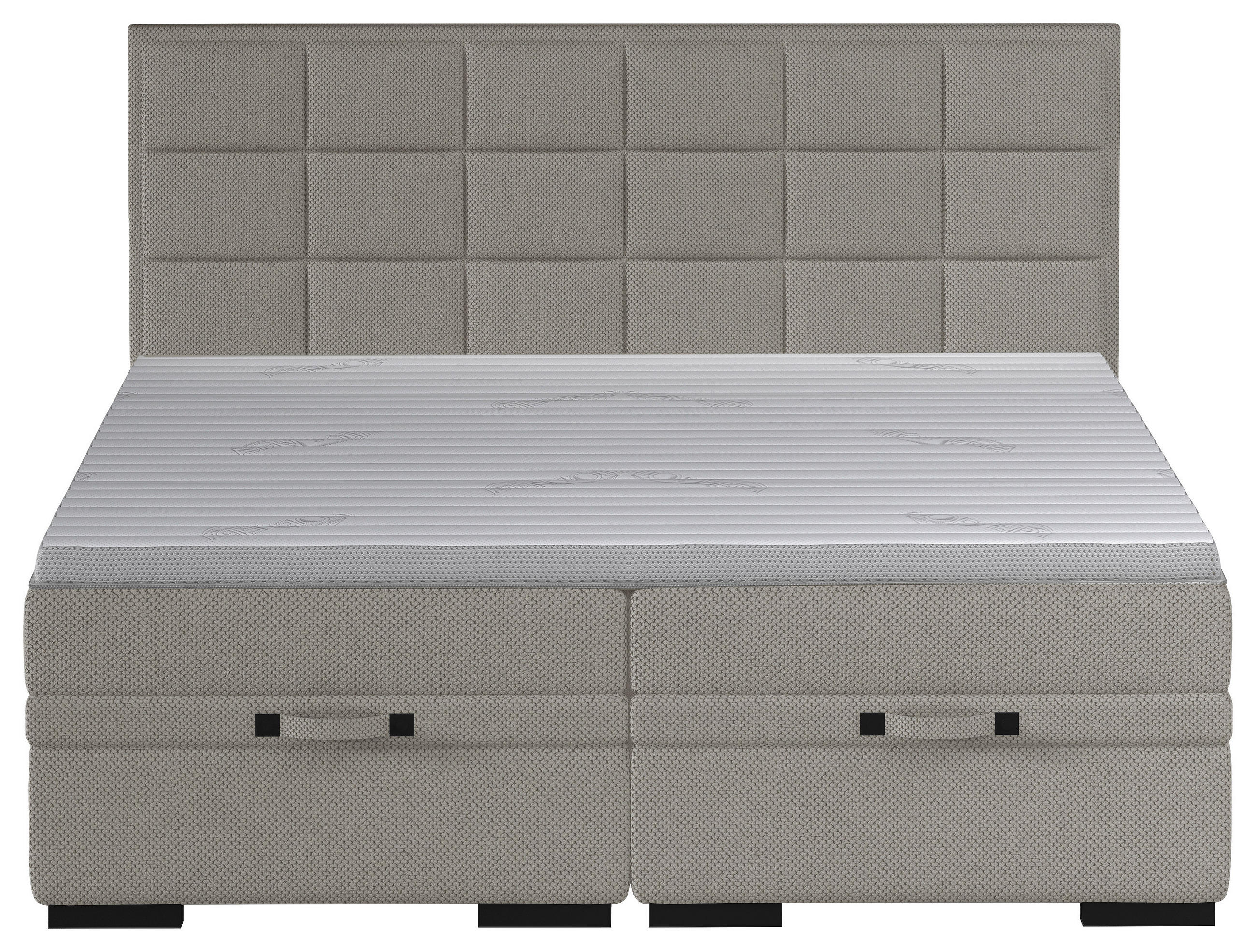 Thumbnail - home24 Boxspringbett, Graubraun, Textil, H2 + H3, 7-Zonen, Höhe ca. 17 cm, 160x200 cm, Fsc, Reach, Made in EU, Oeko-Tex®...