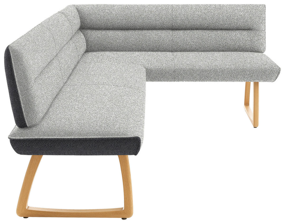 ECKBANK 237/162 cm  in Hellgrau, Dunkelgrau  - Eichefarben/Dunkelgrau, Design, Holz/Textil (237/162cm) - Koinor