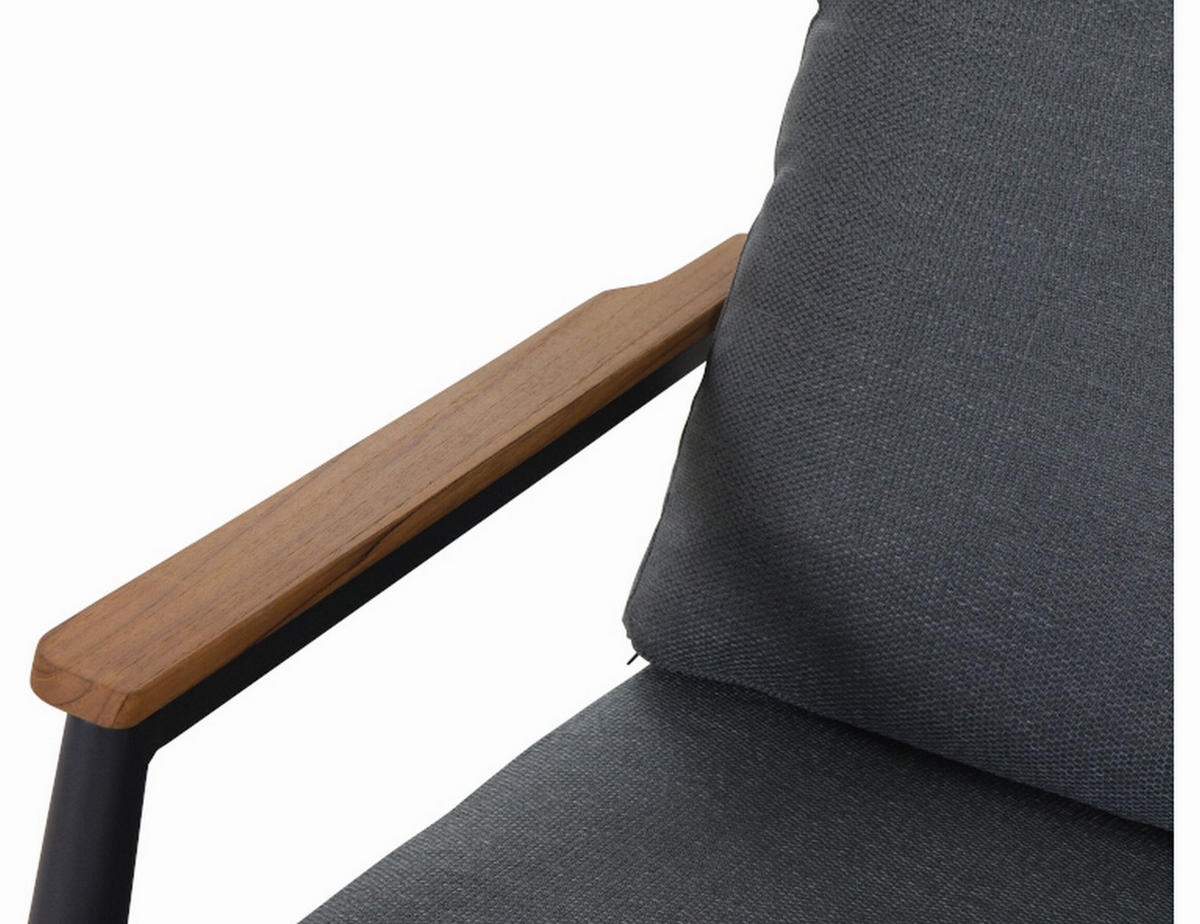 LOUNGEGARNITUR Teakholz Aluminium  - Anthrazit/Grau, Basics, Holz/Metall - Siena Garden
