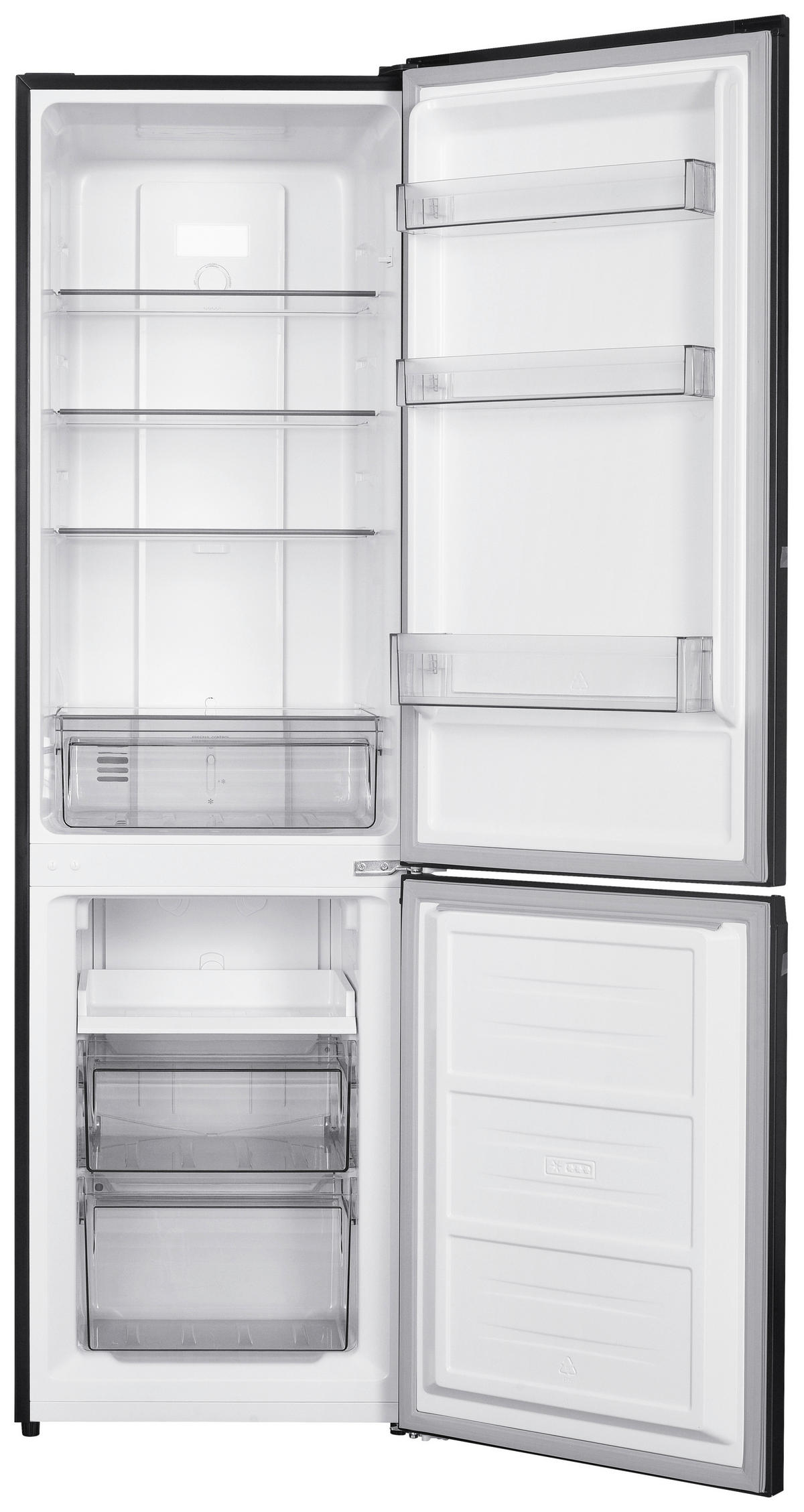 KÜHL-GEFRIER-KOMBINATION SKHBMF55NFSD  - Schwarz, Basics, Glas/Kunststoff (55/180/58,5cm) - Mican