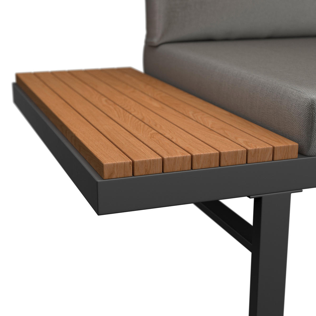 LOUNGEGARNITUR Akazie massiv Stahl  - Grau, Design, Glas/Holz - Ambia Garden