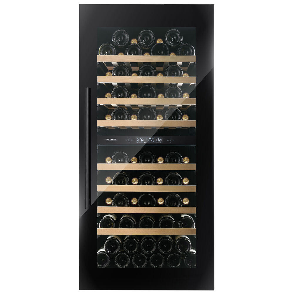 WEINKÜHLSCHRANK DVS-70.185DB  - Schwarz, Basics, Glas/Holz (59,5/121,5/68cm)