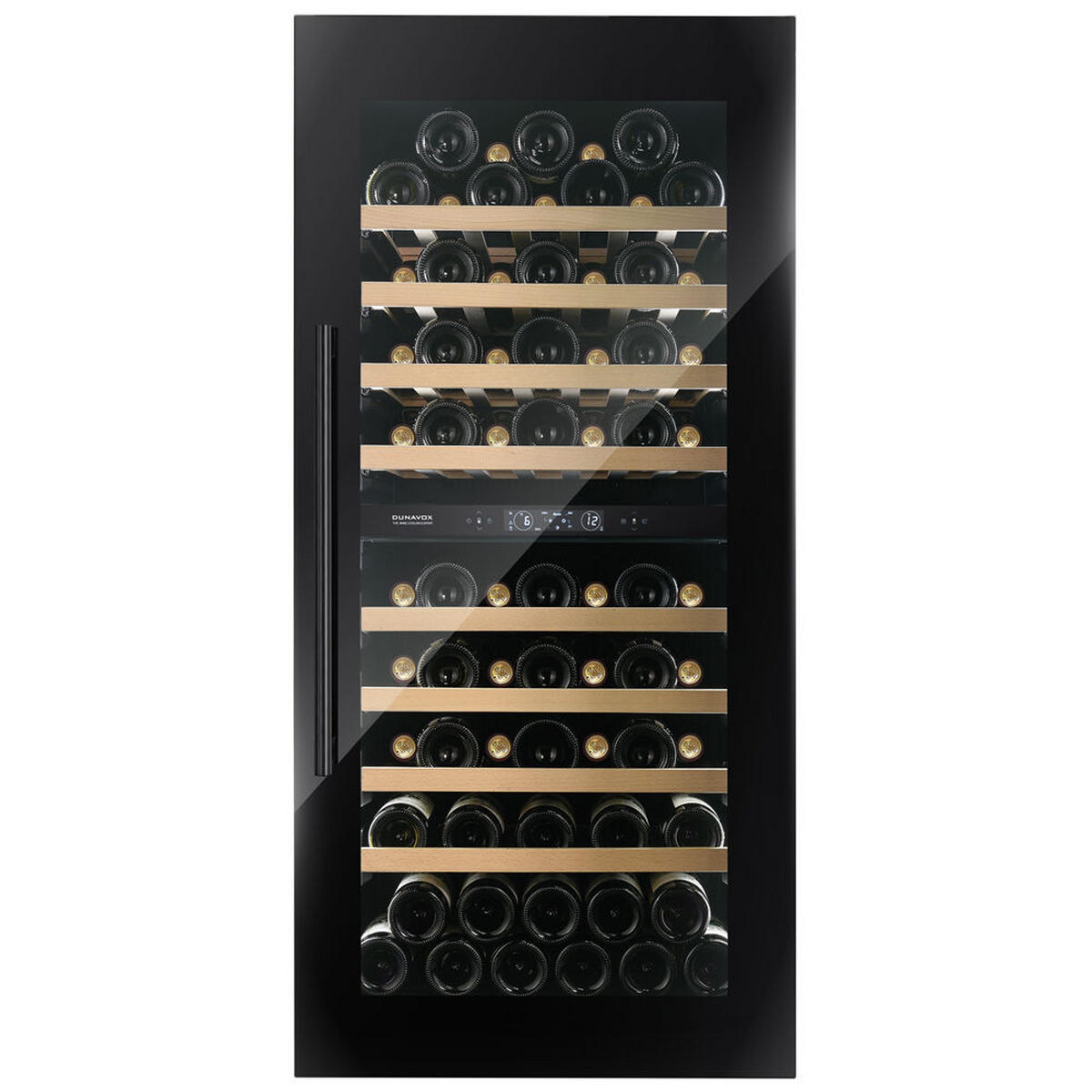 WEINKÜHLSCHRANK DVS-70.185DB  - Schwarz, Basics, Glas/Holz (59,5/121,5/68cm)
