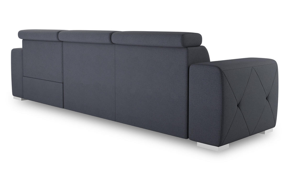 ECKSCHLAFSOFA in Blau, Grau Textil   - Blau/Silberfarben, Design, Textil (296/195cm) - MID.YOU