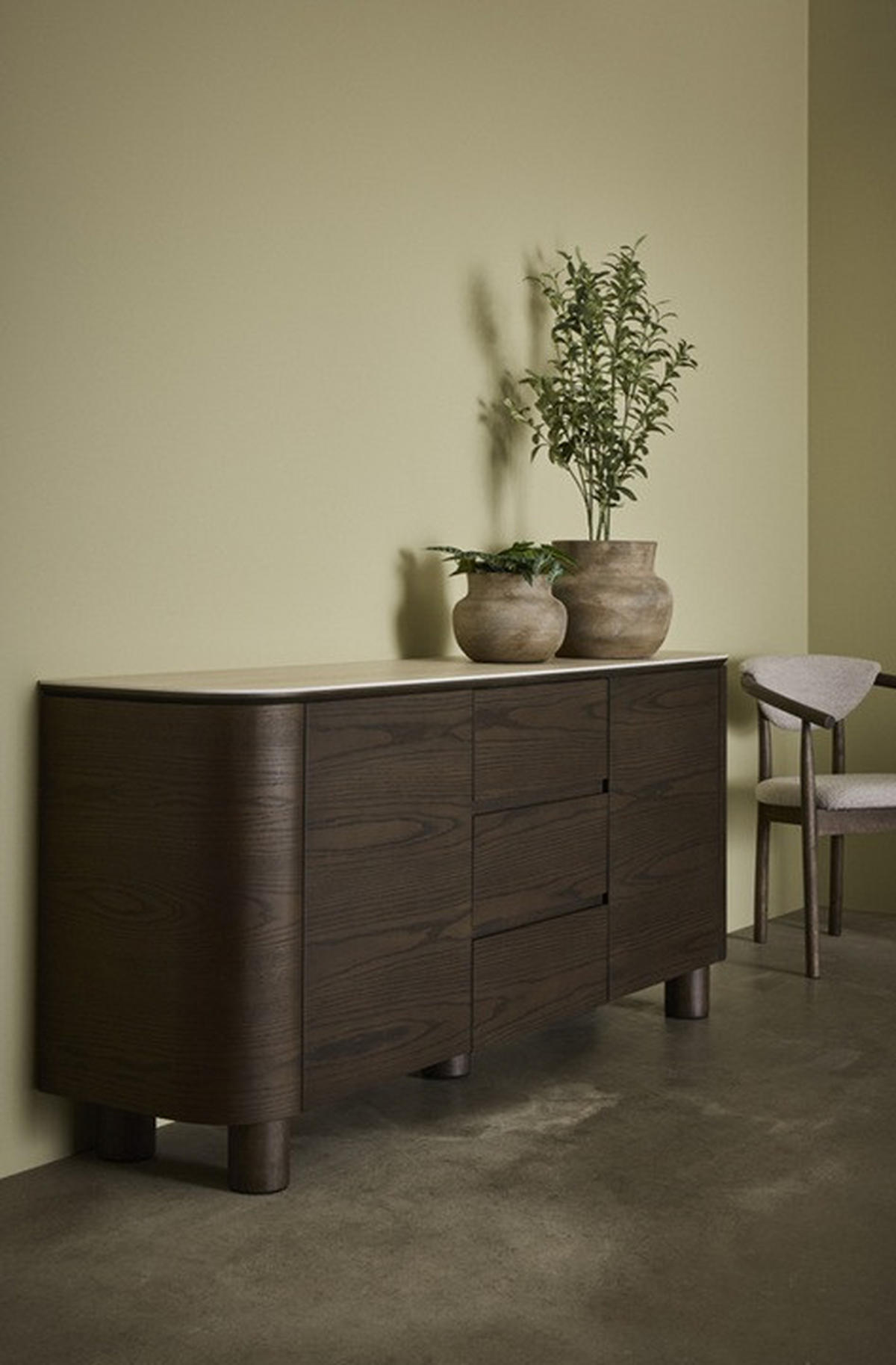 SIDEBOARD 180/80/45 cm  - beige/mörkbrun, Design, trämaterial/trä (180/80/45cm) - Best Price