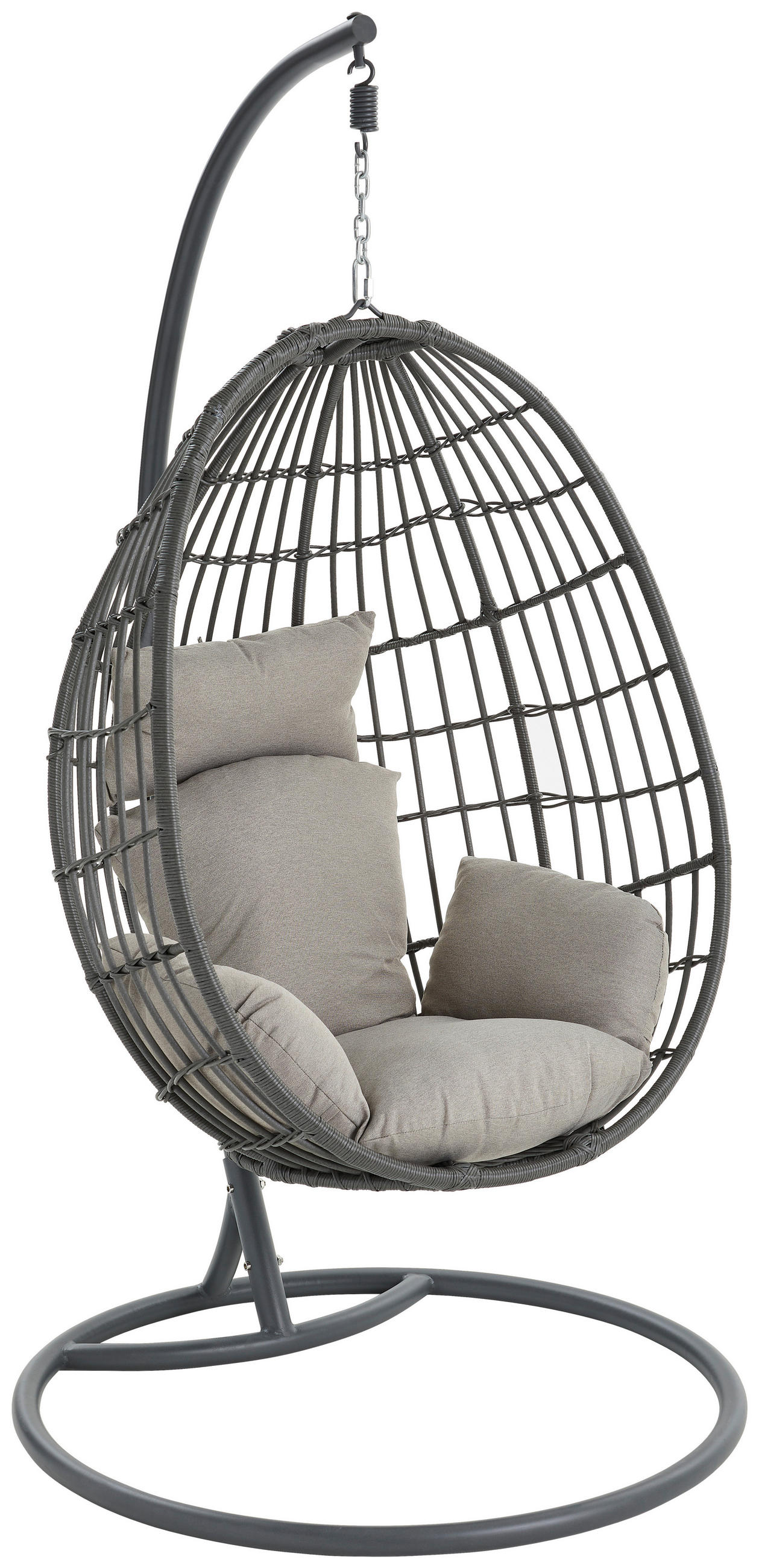 HÄNGESESSEL 105/124/198 cm  - Grau, MODERN, Kunststoff/Textil (105/124/198cm) - Ambia Garden