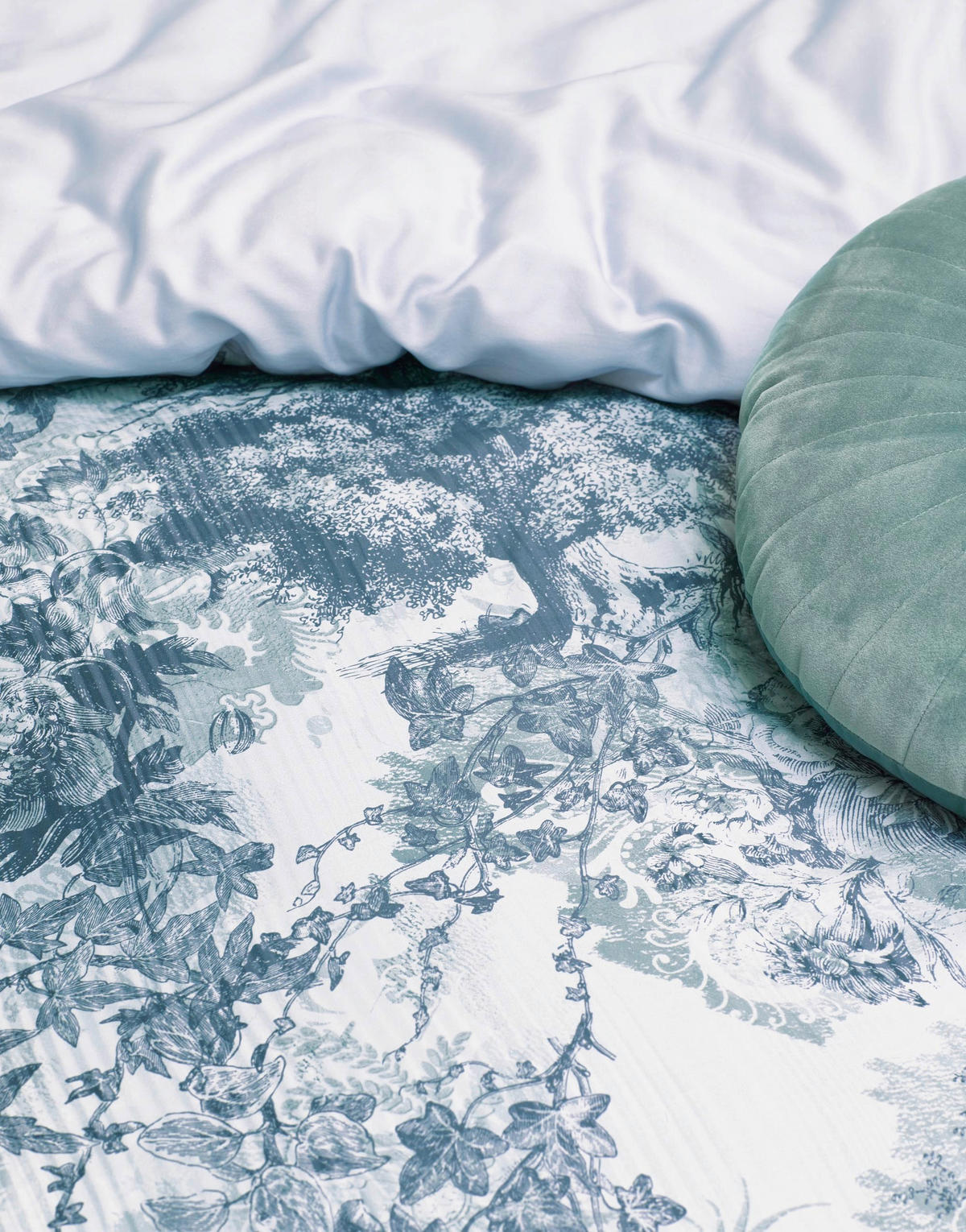 WENDEBETTWÄSCHE H/W 2021 Satin  - Blau, KONVENTIONELL (135/200cm) - Essenza