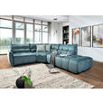 ECKSOFA Petrol Flachgewebe  - Petrol/Schwarz, MODERN, Kunststoff/Textil (235/275cm) - Landscape
