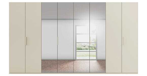 DREHTÜRENSCHRANK 400/223/61 cm,  in Champagner, 8-türig  - Champagner, Basics, Glas/Holzwerkstoff (400/223/61cm) - Novel