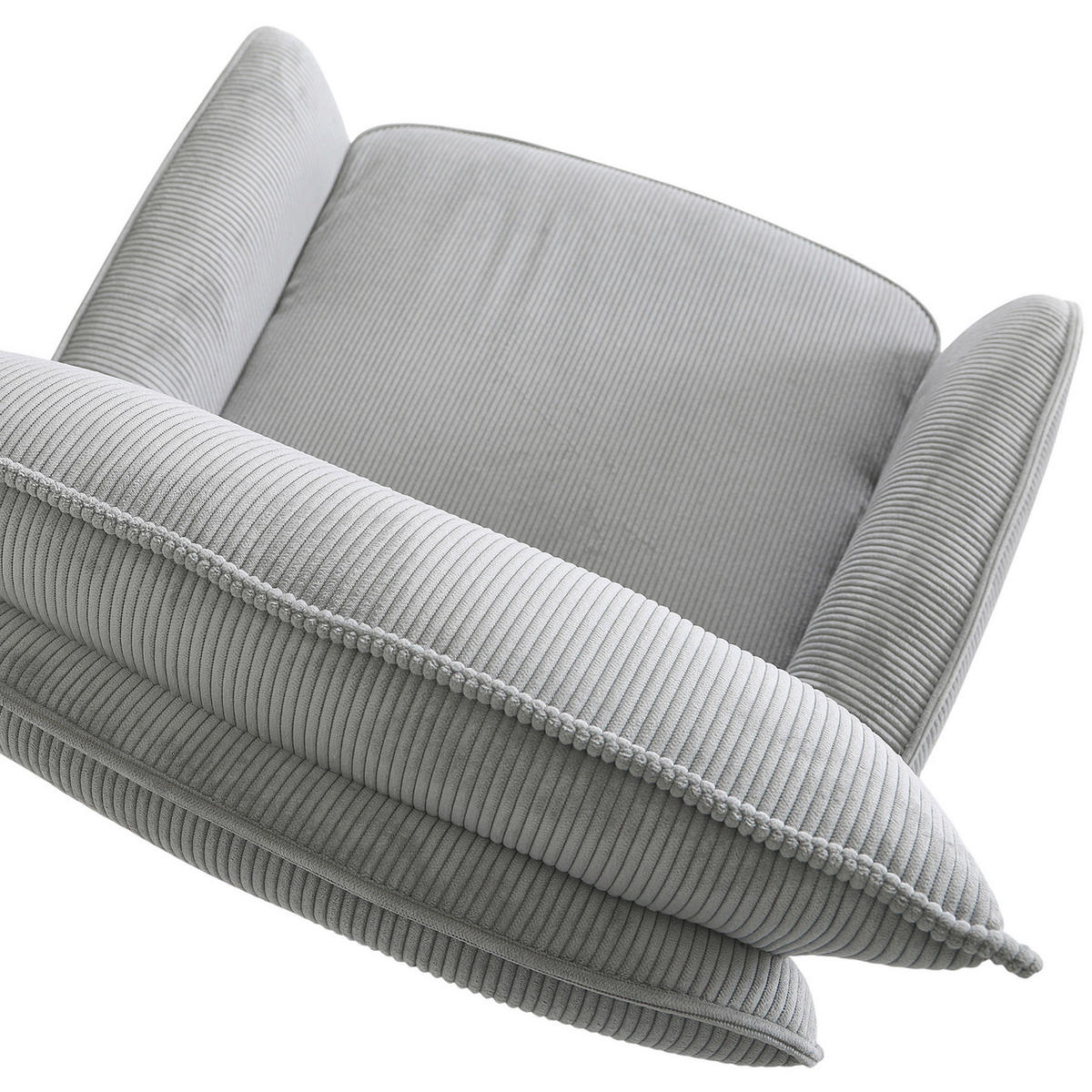 BARHOCKER Cord Hellgrau Stoffauswahl, Sitzfläche 360° drehbar  - Hellgrau/Schwarz, Design, Textil/Metall (54/98-120/58cm) - Novel