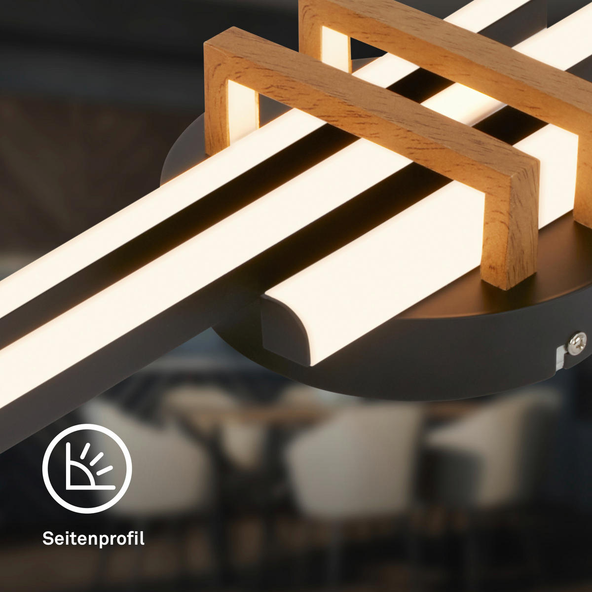 LED-DECKENLEUCHTE 78.5/7.5/16 cm   - Eichefarben/Schwarz, Natur, Kunststoff/Metall (78.5/7.5/16cm)