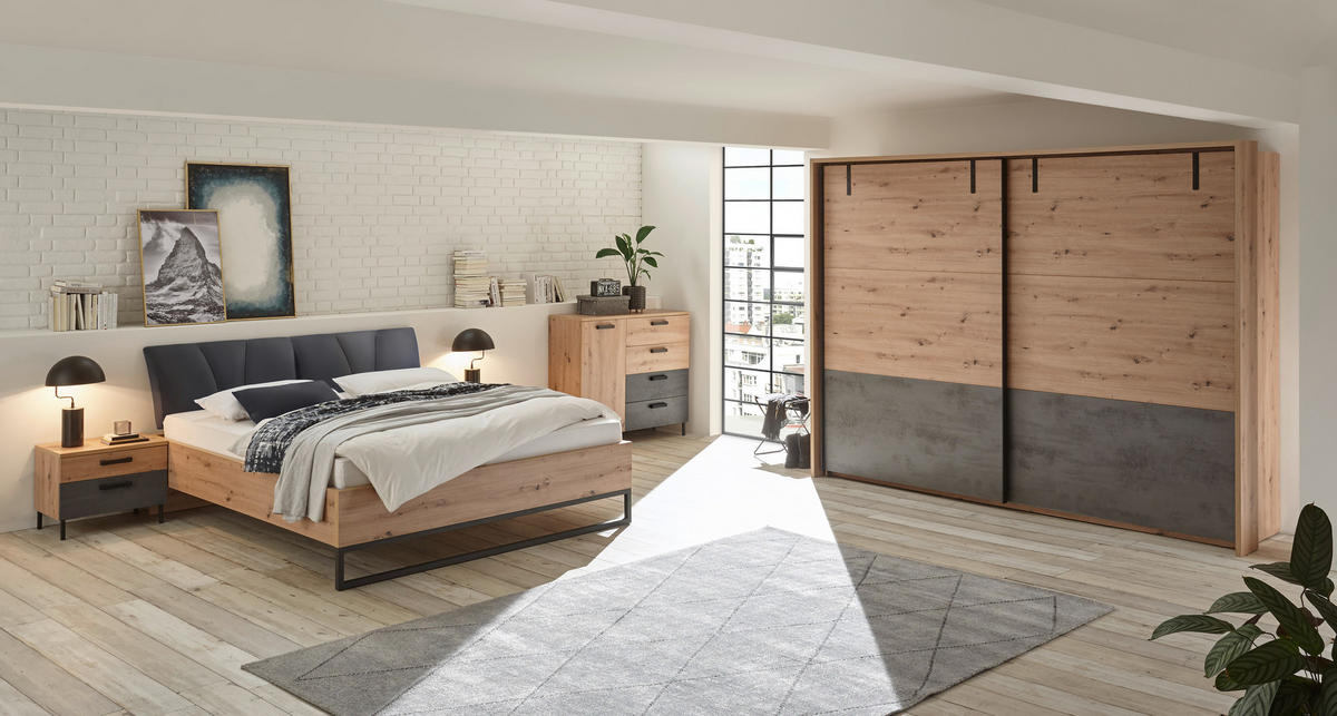 KOMMODE  in 150/99,5/38 cm  - Anthrazit/Eiche Artisan, LIFESTYLE, Holzwerkstoff/Kunststoff (150/99,5/38cm) - Ti'me