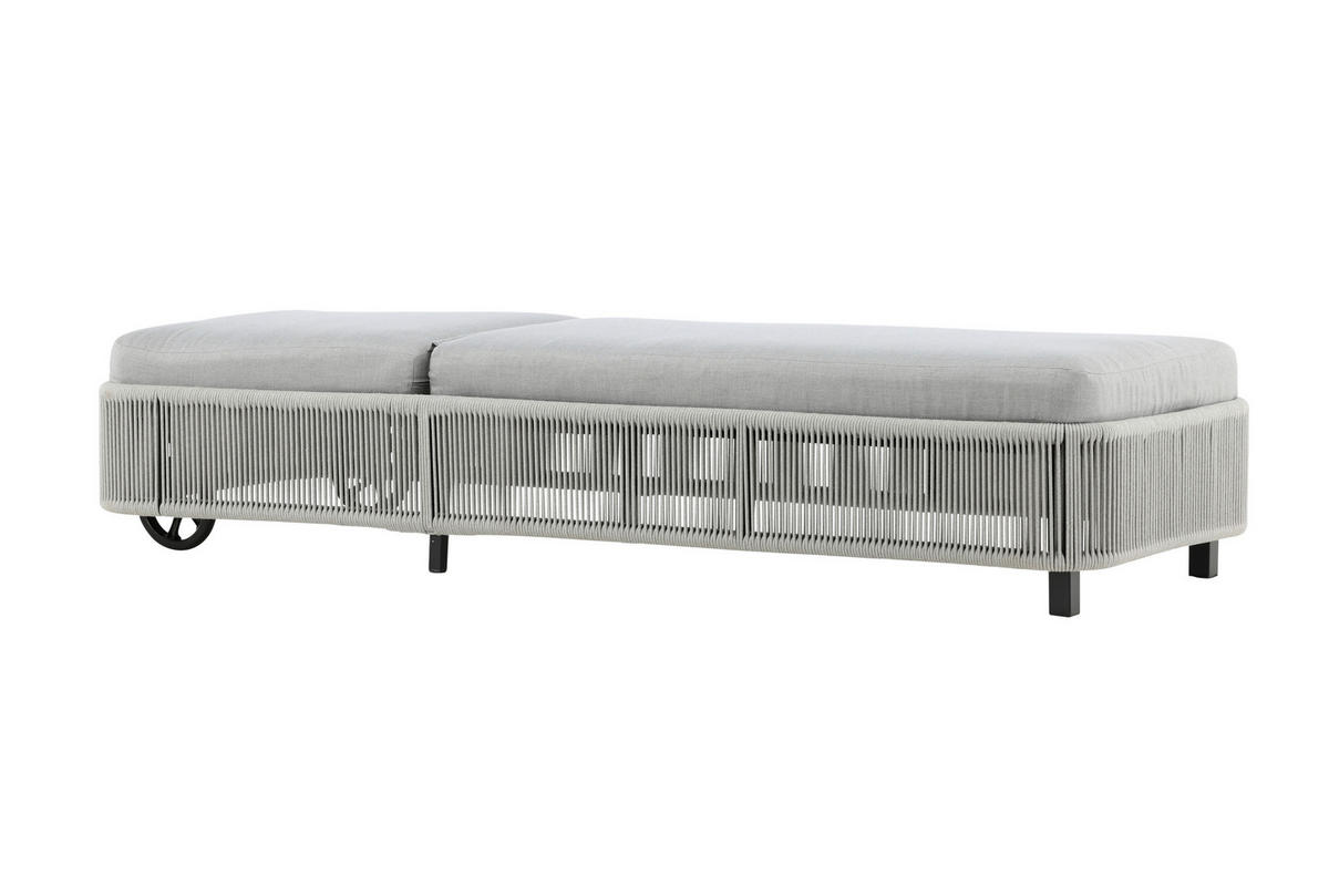 SONNENLIEGE 75/32/205 cm  - Schwarz/Grau, KONVENTIONELL, Textil/Metall (75/32/205cm) - Gardenson