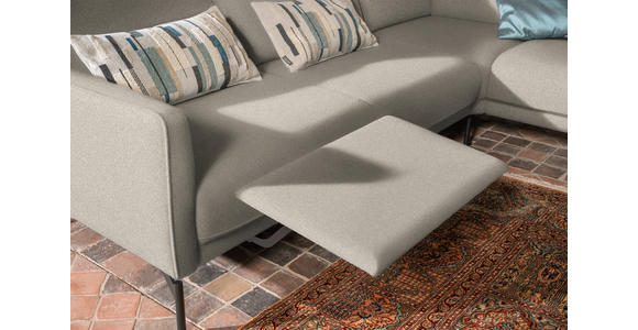 ECKSOFA in Flachgewebe, Struktur Beige  - Anthrazit/Beige, Design, Textil/Metall (254/230cm) - Ambiente