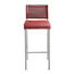 BARHOCKER Lederlook Edelstahlfarben, Rot - Edelstahlfarben/Rot, Design, Textil/Metall (44/105/53cm) - Dieter Knoll