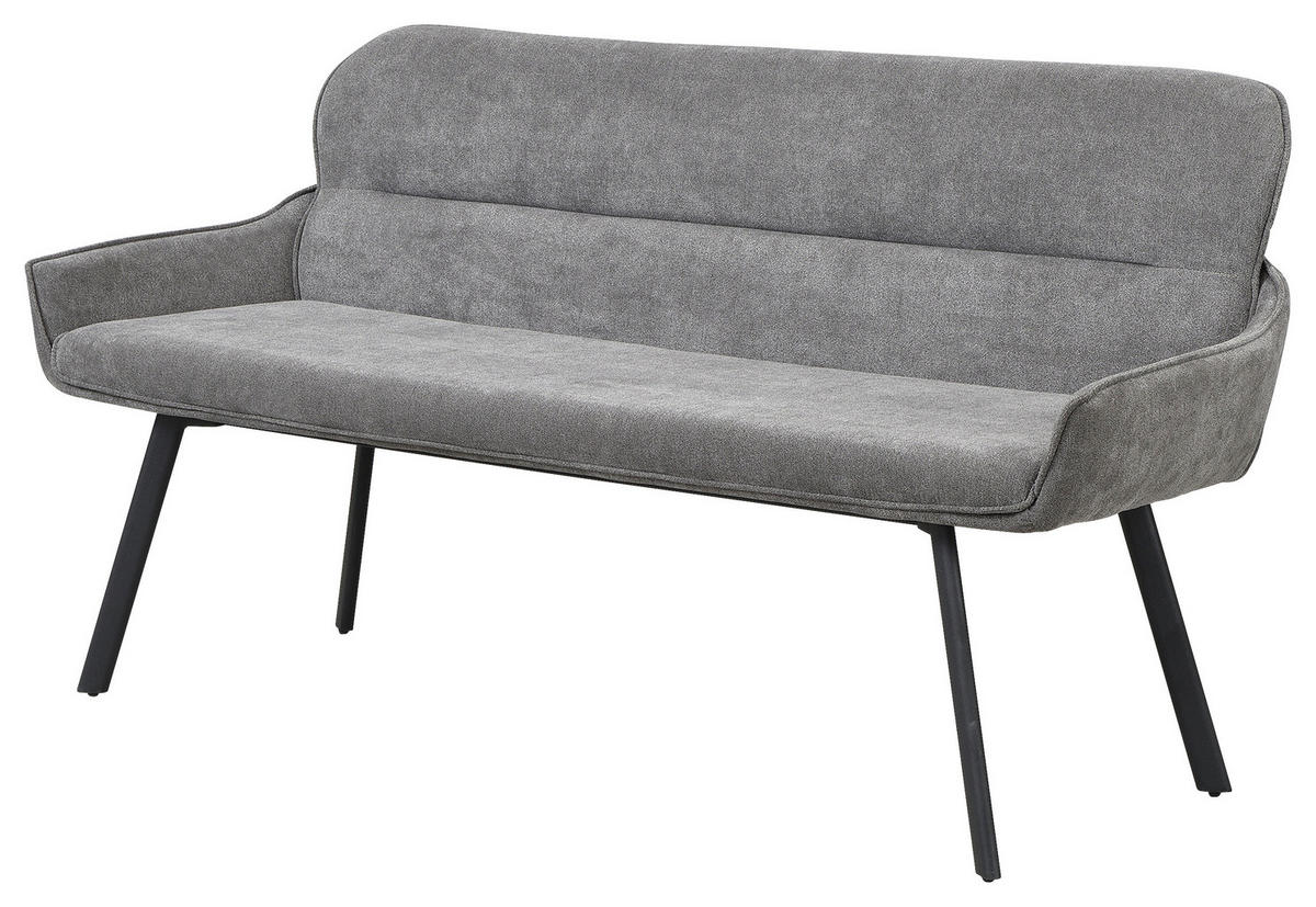 SITZBANK 160/90/62 cm Schwarz, Dunkelgrau  - Dunkelgrau/Schwarz, MODERN, Metall (160/90/62cm) - MID.YOU