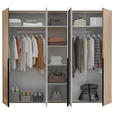 KLEIDERSCHRANK  in Weiß, Eichefarben  - Eichefarben/Schwarz, KONVENTIONELL, Holzwerkstoff/Kunststoff (249/210/53cm) - Carryhome