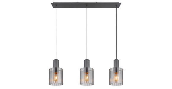 HÄNGELEUCHTE 98/18/120 cm - Dunkelgrau, Design, Glas/Metall (98/18/120cm) - Novel