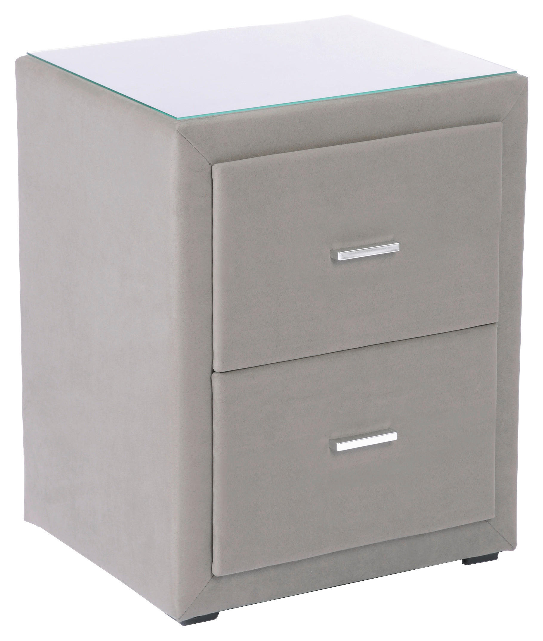 NACHTSCHRANK 48/60/43 cm - Chromfarben/Schwarz, KONVENTIONELL, Glas/Kunststoff (48/60/43cm) - Beldomo - Sleep