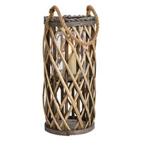 LATERNE - Braun, Basics, Glas/Holz (18/40/18cm)