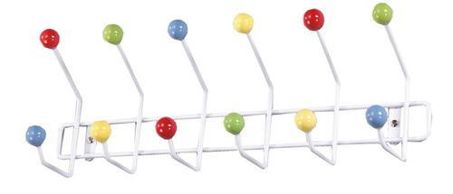 VJEŠALICA ZIDNA plava, žuta, zelena, crvena, bijela metal, keramika - bijela/zelena, Moderno, metal/keramika (51/18/12cm) - Xora