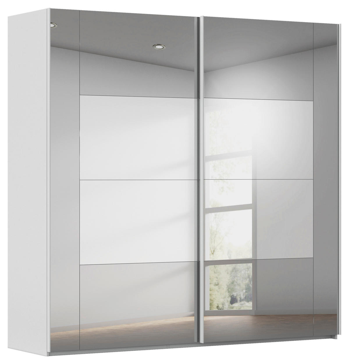 SCHWEBETÜRENSCHRANK 226/223/68 cm 2-türig Seidengrau  - Seidengrau, Design, Glas/Holzwerkstoff (226/223/68cm) - Xora