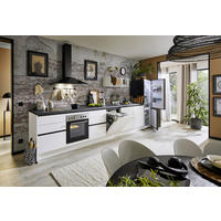 KÜCHENBLOCK 363,4 cm   in Weiß  - Schwarz/Weiß, Design, Holzwerkstoff (363,4cm) - Xora