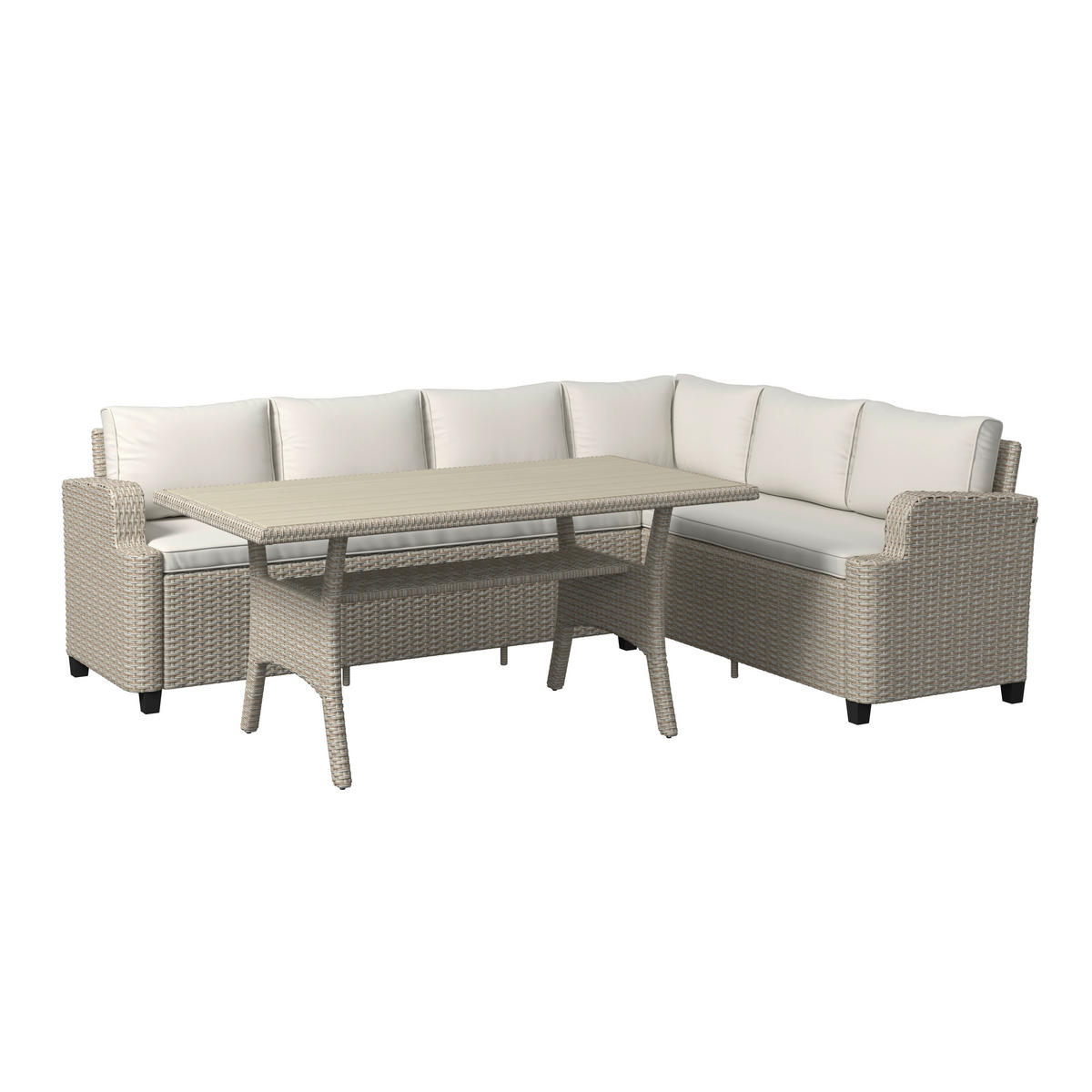 DINING-LOUNGESET  - Beige, KONVENTIONELL, Metall (235/73/66cm) - Ambia Garden