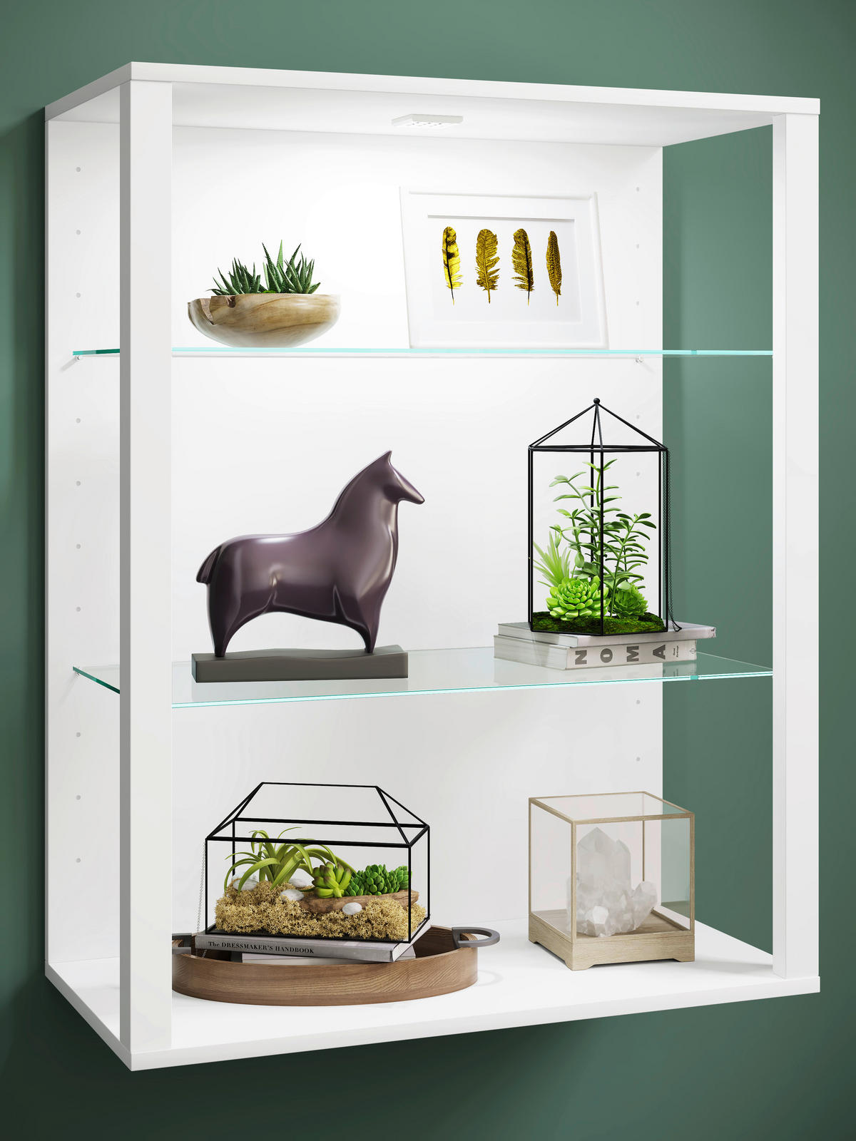 HÄNGEVITRINE in Weiss  - Weiss, Design, Glas/Holzwerkstoff (70/90/35cm) - MID.YOU