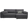 ECKSOFA in Plüsch Dunkelgrau  - Dunkelgrau/Blaugrau, Design, Kunststoff/Textil (288/152cm) - Xora