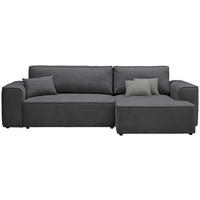 ECKSOFA in Plüsch Dunkelgrau  - Dunkelgrau/Blaugrau, Design, Kunststoff/Textil (288/152cm) - Xora