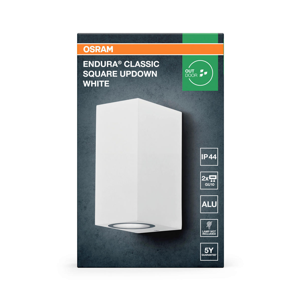 AUßENLEUCHTE 6,8/15/9,2 cm   - Weiß, Basics, Metall (6,8/15/9,2cm) - Osram