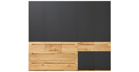 DREHTÜRENSCHRANK in Anthrazit, Eichefarben - Eichefarben/Anthrazit, Design, Glas/Holz (259/216/60cm) - Valnatura