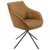 ARMLEHNSTUHL Nickel Flachgewebe  - Currygelb/Schwarz, Design, Textil/Metall (60/84/67cm) - Koinor