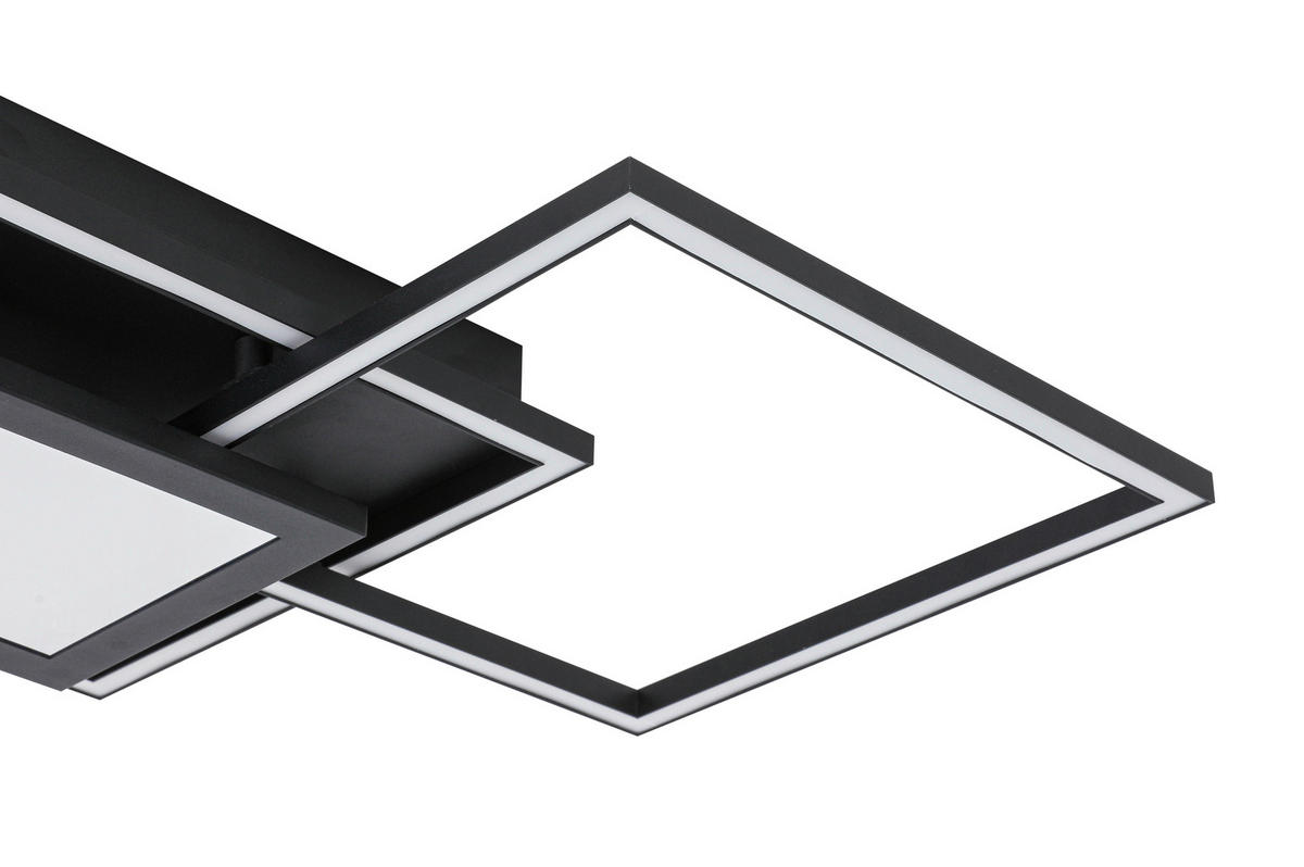 LED-DECKENLEUCHTE Texas 82/39,6/8,5 cm   - Schwarz, Design, Kunststoff/Metall (82/39,6/8,5cm) - Novel