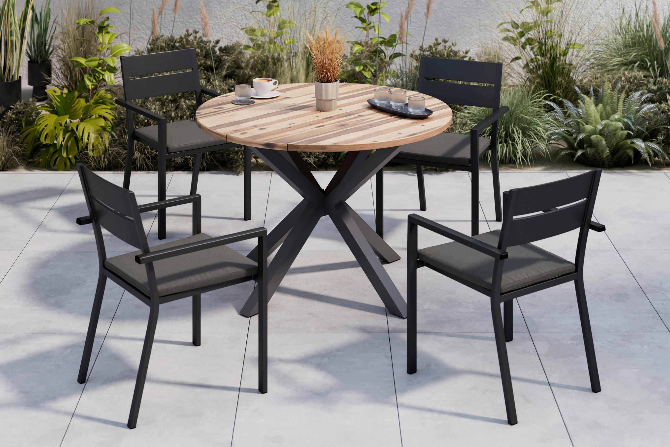 STOL VRTNI     boje bagrema  drvo, metal  - boje bagrema, Moderno, drvo/metal (120/120/76cm) - Ambia Garden