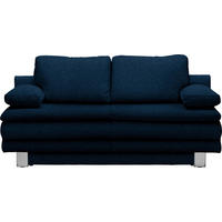 SCHLAFSOFA in Dunkelblau  - Chromfarben/Dunkelblau, Design, Textil/Metall (194/96/86cm) - Novel