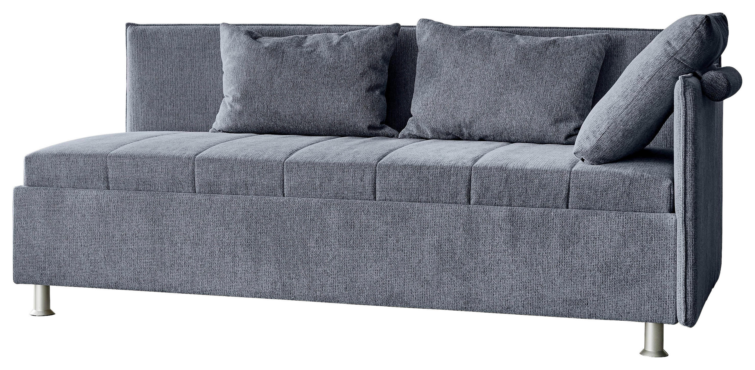 POLSTERLIEGE in Flachgewebe Graublau  - Weiss/Graublau, Konventionell, Holz/Holzwerkstoff (90/200cm) - Beldomo Style