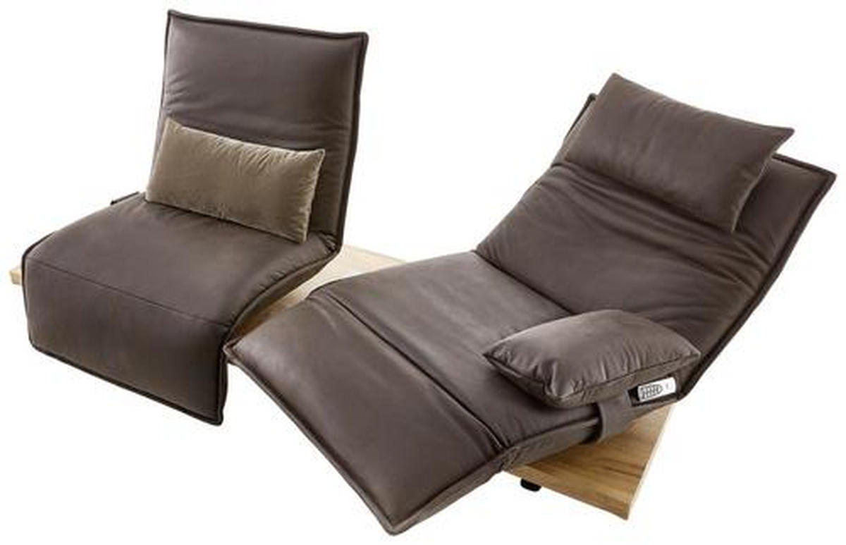 ZWEISITZER-SOFA mit Funktionen Dunkelbraun Echtleder  - Eichefarben/Dunkelbraun, Natur, Leder/Metall (240/63/115cm) - Koinor